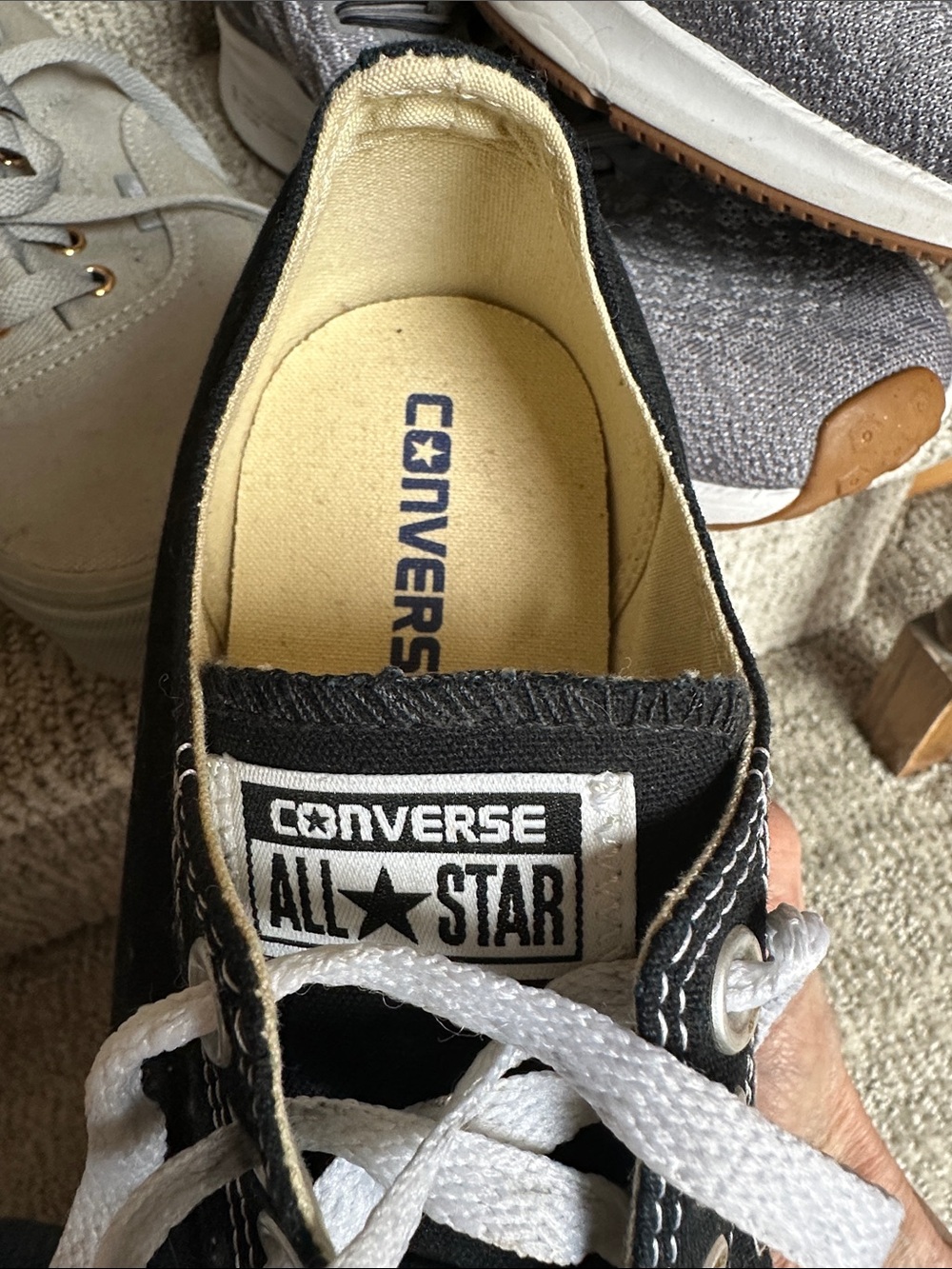 Converse Black and White Low-Top Canvas Sneakers - Picture 4 of 5